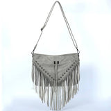Grey Western Purse with Fringe