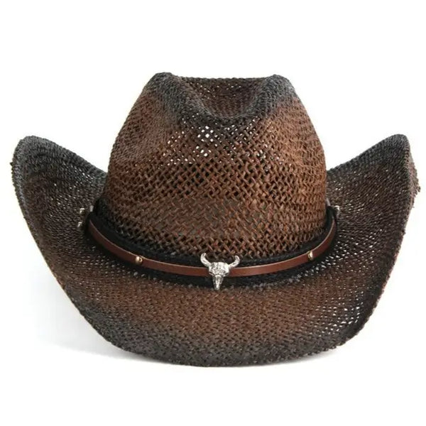Brown Straw Cowboy Hat for Men