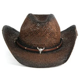 Brown Straw Cowboy Hat for Men