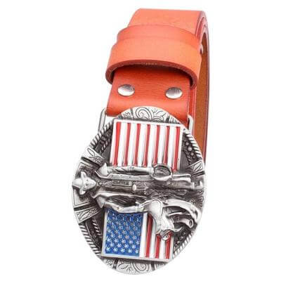 Orange American Cowboy Belt