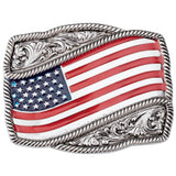 American Flag Cowboy Belt Buckle