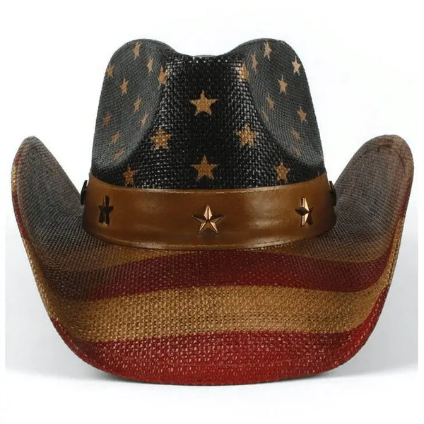Patriotic Straw Cowboy Hat