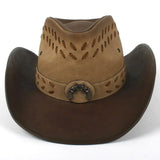 Original Brown Leather Cowboy Hat