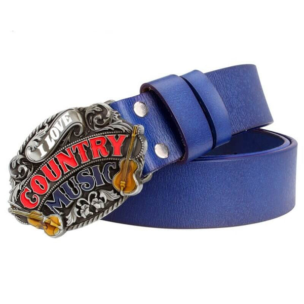 Blue Country Western Belt