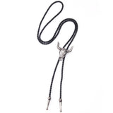 Silver Cow Skull Bolo Tie