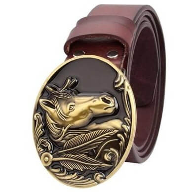 Brown Cowhide Western Belt