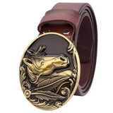 Brown Cowhide Western Belt