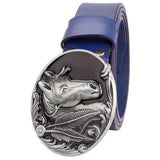 Blue Cowhide Western Belt