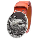Cowhide Western Belt eith Silver Buckle