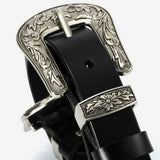 Black Double Buckle Western Belt