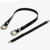 Leather Double Buckle Western Belt