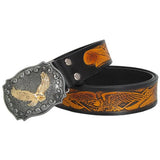 Engraved Western Belt with Eagle Buckle