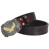 Brown Engraved Western Belt