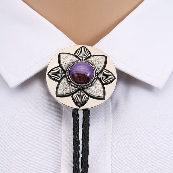 Flower Bolo Tie Lavender