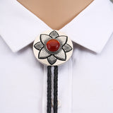 Flower Bolo Tie Red