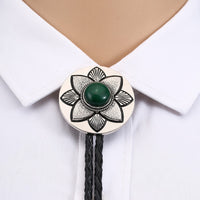 Flower Bolo Tie Green
