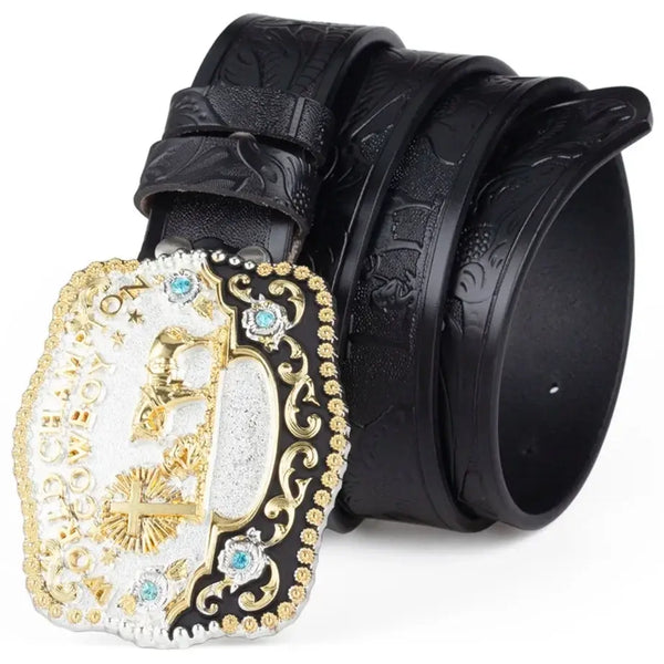 Gold Cowboy Belt Western