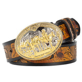 Gold Western Leather Belt