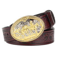 Gold Western Burgundy Belt