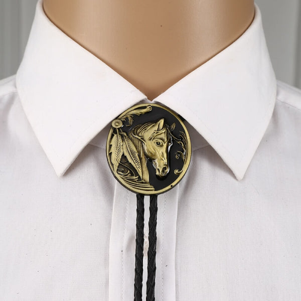Gold Horse Bolo Tie