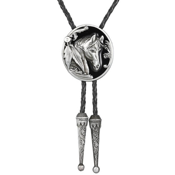 Silver Horse Bolo Tie