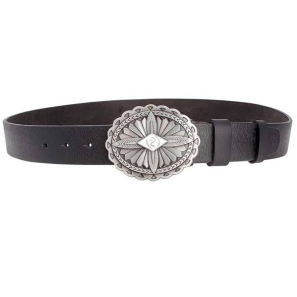 Black Leather Indian Cowboy Belt