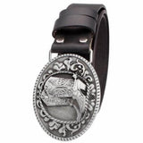 Black Leather Cowboy Belt