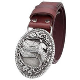 Brown Leather Cowboy Belt