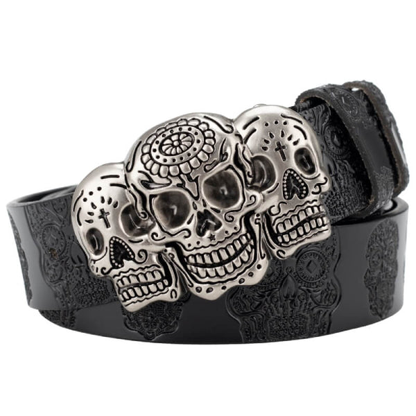 Black Leather Mexican Cowboy Belt