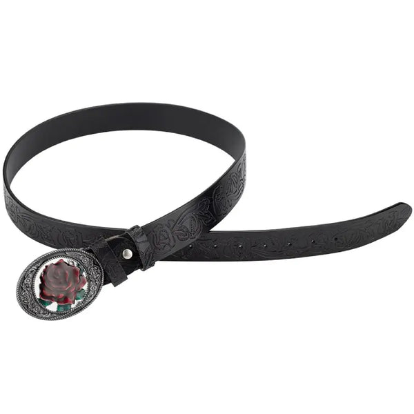 Floral Engraved Western Belt