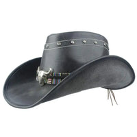 Black Leather Cowboy Hat