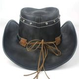 Modern Black Leather Cowboy Hat