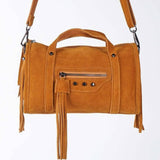 Leather Western Crossbody Purse with Fringe