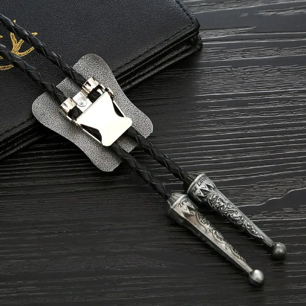 American Flag Bolo Tie with Metal Tips