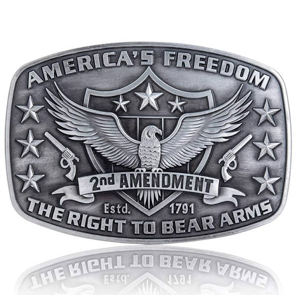 2nd Amendment Silver Belt Buckle