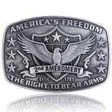 2nd Amendment Silver Belt Buckle