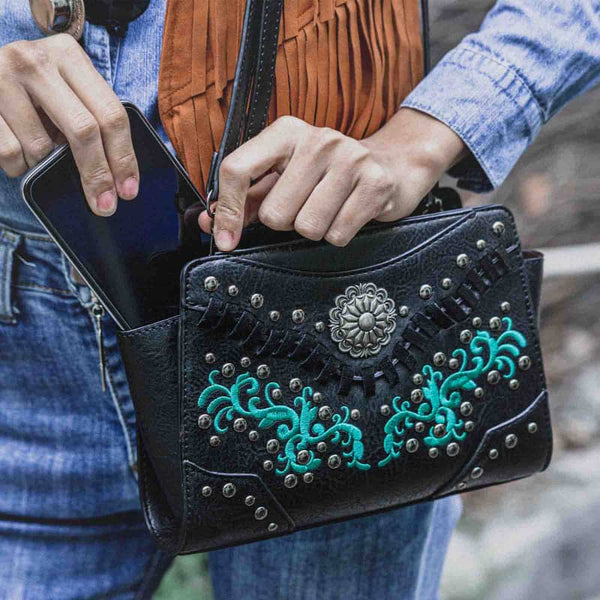 Black Cowgirl Crossbody Purse