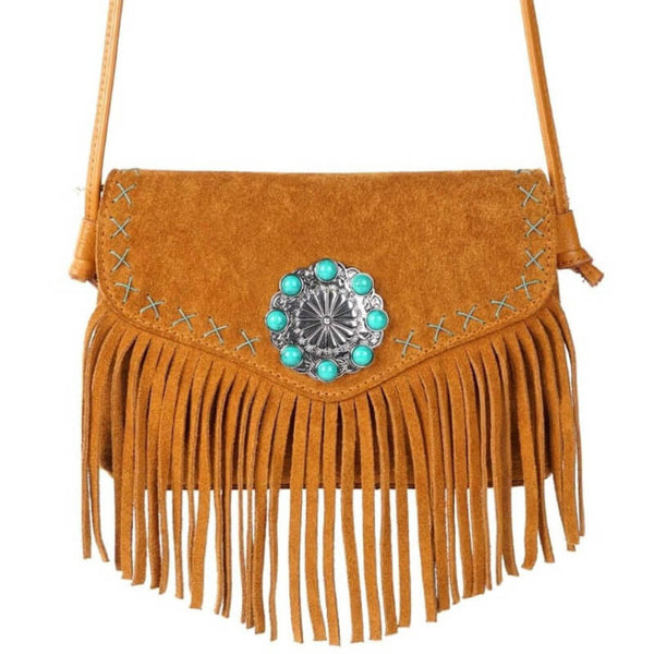 Western Leather Purse with Fringe
