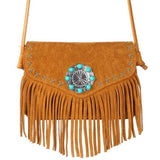 Western Leather Purse with Fringe