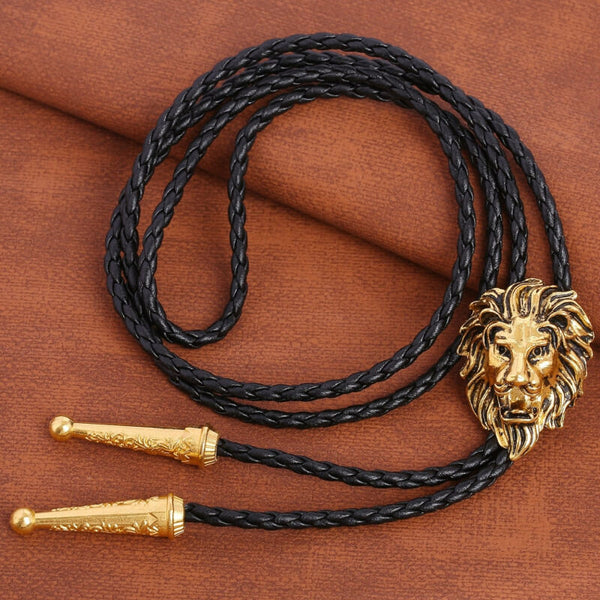 Gold Lion Bolo Tie