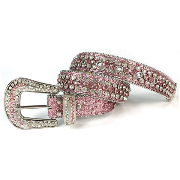 Pink Rhinestone Western Belt