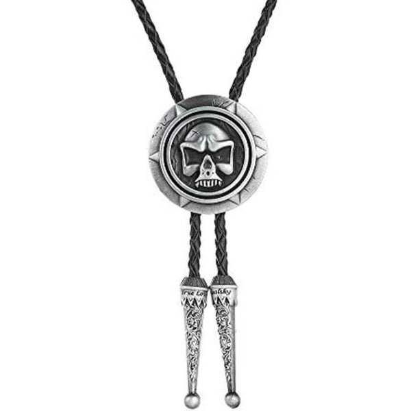 Silver Skull Bolo Tie