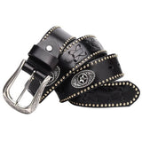 Black Studded Western Belt
