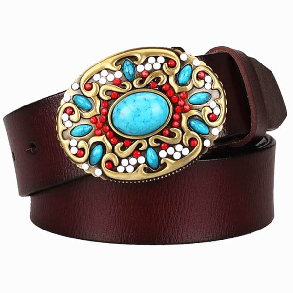 Turquoise Western Leather Belt