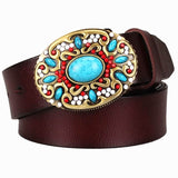 Turquoise Western Leather Belt