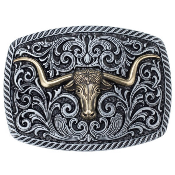 Silver Vintage Western Belt Buckle