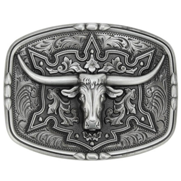Western Rodeo Silver Belt Buckle