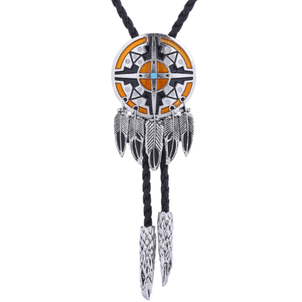 Orange Vintage Native American Bolo Tie