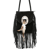 Black Western Crossbody Bag with Fringe