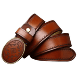 Brown Genuine Leather Western Belt